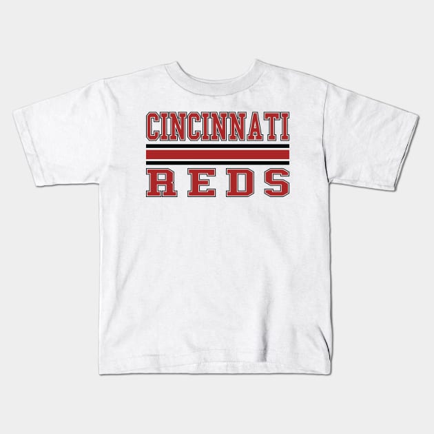 Cincinnati Reds Baseball Kids T-Shirt by Cemploex_Art